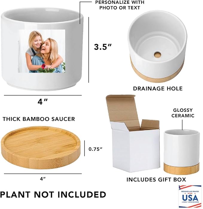 Andaz Press 4" Personalized Grandmas Garden Pot, Moms Garden Personalized Flower Pot, Nanas Garden Personalized Pots for Plants with Drainage Hole, Grandmas Gifts for Mom Grandma Flower Pot