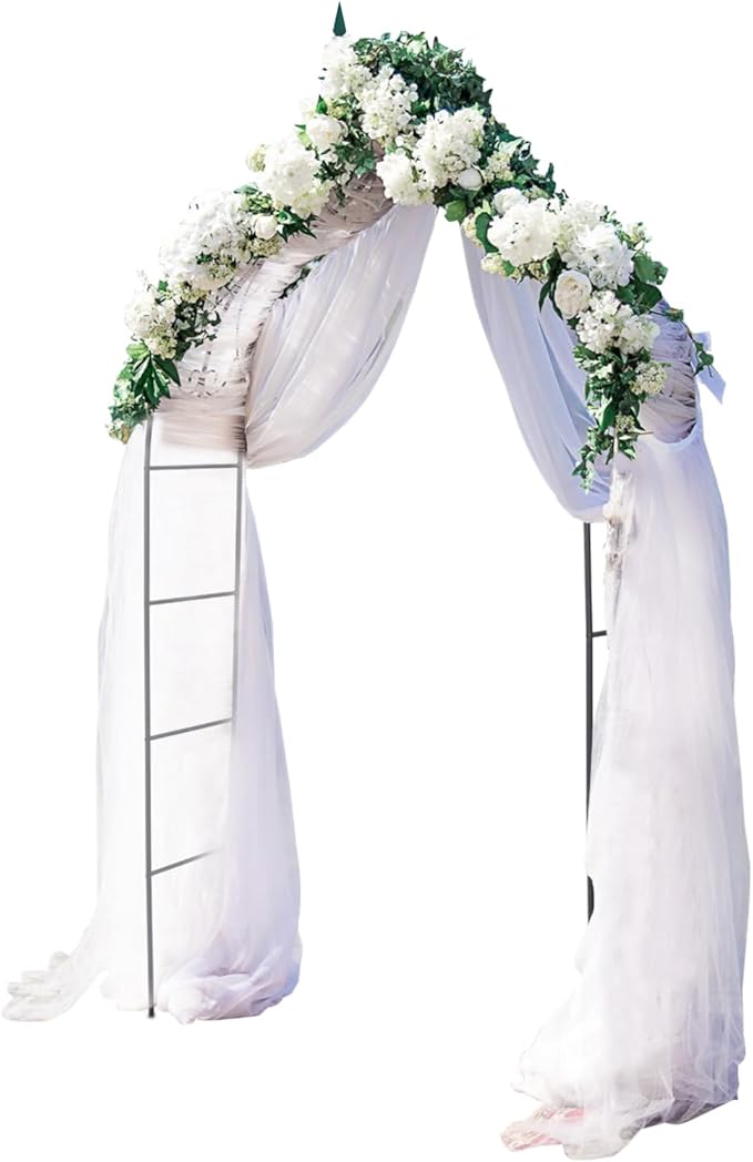 GOFLAME Metal Garden Arch, Rose Garden Arbor for Various Climbing Plant, Outdoor Lawn Backyard, Gothic Style Arch Stand Wedding Party Ceremony Decoration