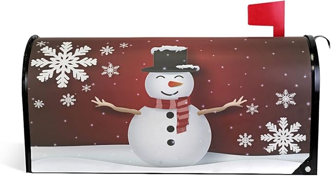 SUABO Mailbox Cover Snowman Oversize Magnetic Mailbox Covers Wraps for Christmas Home Yard Garden Decor