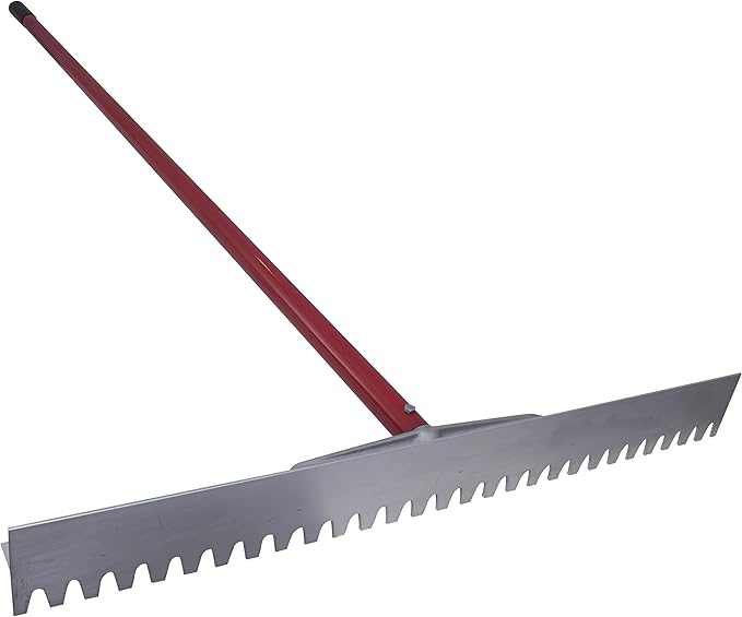 MARSHALLTOWN Asphalt Lute Rake, Blunt 32 Inch Blade, 72 Inch Aluminum Handle, T Connector, Made in The USA, RED700026C
