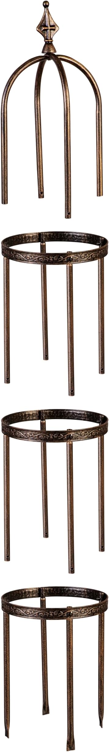 Evergreen Garden 5 ft Metal Garden Obelisk Trellis for Climbing Plants Vines, Clematis & Flowers | Outdoor & Indoor Plant Trellis for Potted Plants | Floral Pattern Arch Trellis (Antique Copper)