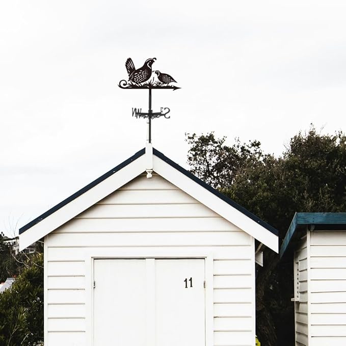 SUPERDANT Quail Weather Vane Animal Birds Wind Vanes for Yard Metal Weathervane Roof Mount for Gardens Outside Black Weathervanes Farmhouse Farm Barn Sheds Patio Decorations Gift
