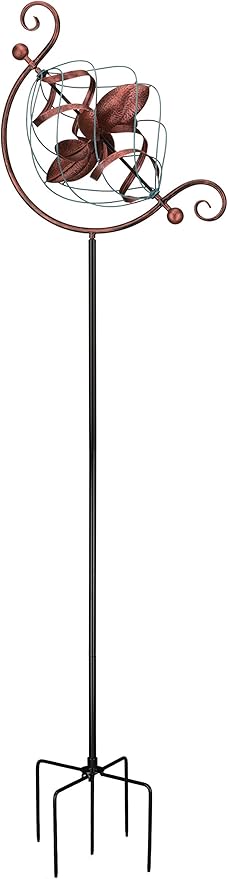 Regal Art & Gift Twister Wind Spinner – Metal Yard Decorations Outdoor | Kinetic Garden Spinner for Lawn, Pathway, or Flower Bed | Weather-Resistant Outdoor Sculpture - 71.5 Inch