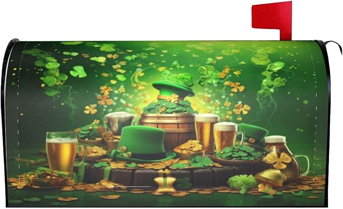 St. Patrick's Day Mailbox Covers Magnetic Letterbox Covers 21x18 Inch for Garden Outdoor Decoration