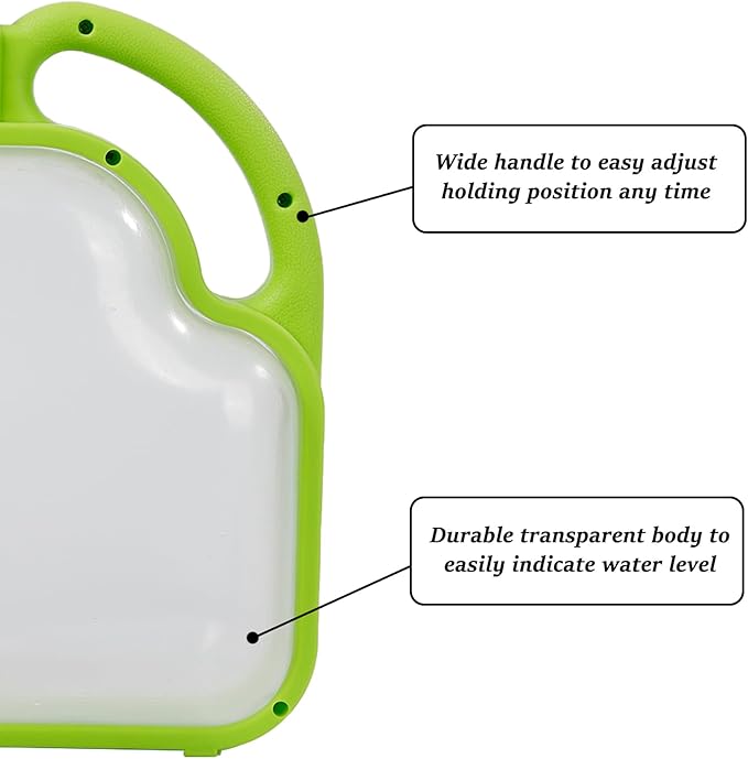4L Foldable Clear Plastic Watering Can with Rotating Nozzle Long Spout Ideal for Indoor and Outdoor Gardening - Green