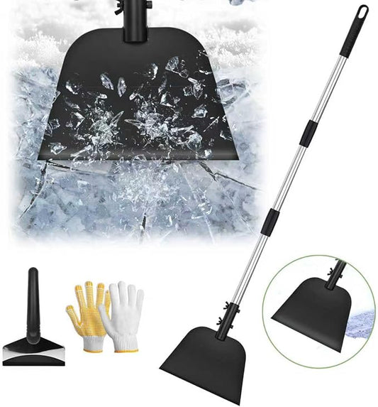 DEMARRE Snow Shovel, Floor Scraper & Ice Scraper, 55 Inch Flat Shovel for Snow Removal, Portable Snow Shovel for Driveway and Car, Garden Snow Pusher and Scraper Tool for Road and Outdoor Cleaning
