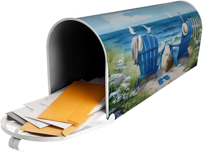 Spring Summer Beach Mailbox Covers Magnetic Letterbox Covers 21x18 Inch for Garden Outdoor Decoration