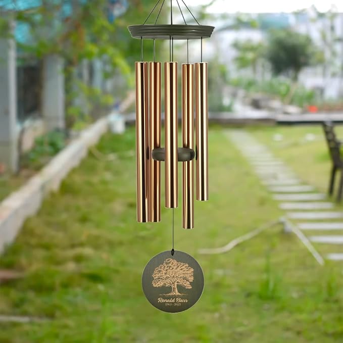 Astarin Personalized Memorial Wind Chimes Gift for Loss of a Loved One,Customized Sympathy Wind Chimes,Bereavement/Memorial Gifts in Memory of Loved One Loss for Outside(Produced in USA)