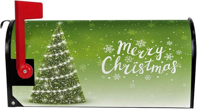 WOOR Christmas Trees Magnetic Magnetic Mailbox Cover Standard Size for Garden Yard Outdoor Decorations-18 x 20.8"