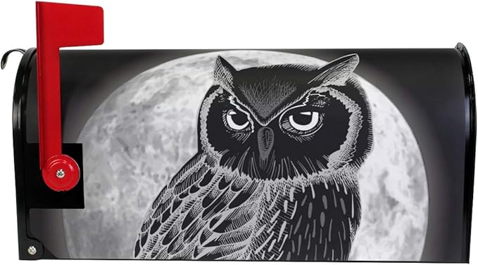 ALAZA WOOR Halloween Animal Owl Moon Magnetic Mailbox Cover MailWraps Garden Yard Home Decor for Outside Standard Size-18"x 20.8"