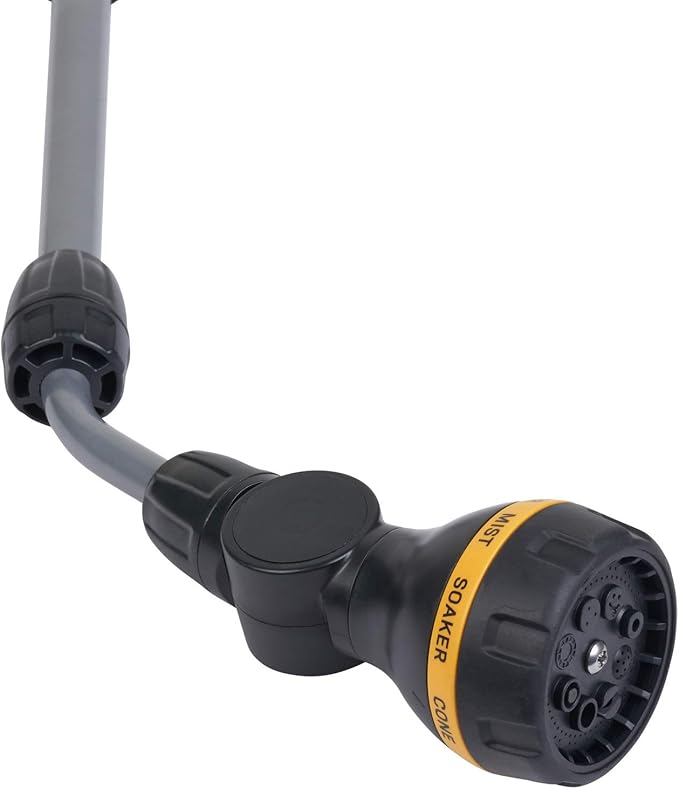 Melnor 65145AMZ RelaxGrip 8-Pattern Pivoting-Head QuickConnects Extension Wand, Black/Yellow