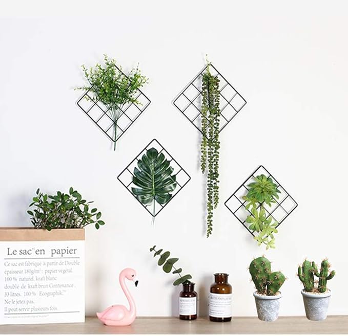 Artificial Succulent Plants,Fake Cactus Decorative Plants - Artificial Cacti with Gray Pots Planters,Artificial Faux Cactus for Home Décor House Office Ornaments
