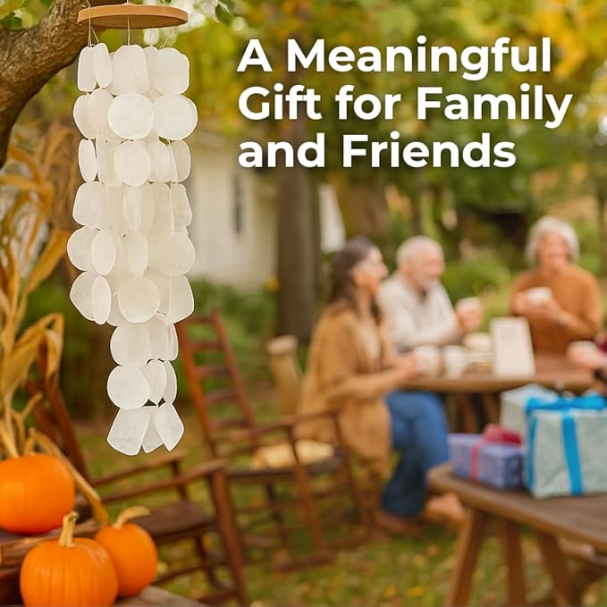 Solange & Frances Natural Garden Decor Wind Chimes for Outside - Patio and Garden Gifts for Women Who Have Everything, Ideal White Elephant Gifts, Elegant Christmas Decorations Indoor for Men