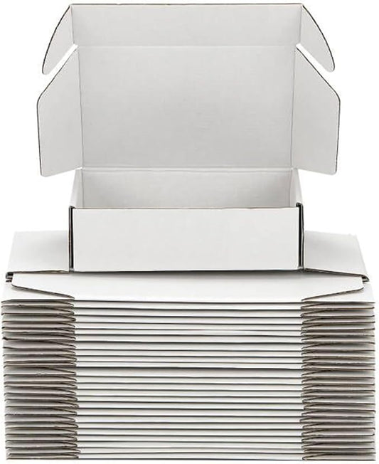 Small Shipping Boxes 6x6x3 Inch (25 Pack) - Sturdy White Corrugated Cardboard Boxes for Small Business, Ecommerce, Mailing & Packaging | Recyclable Gift & Storage Boxes