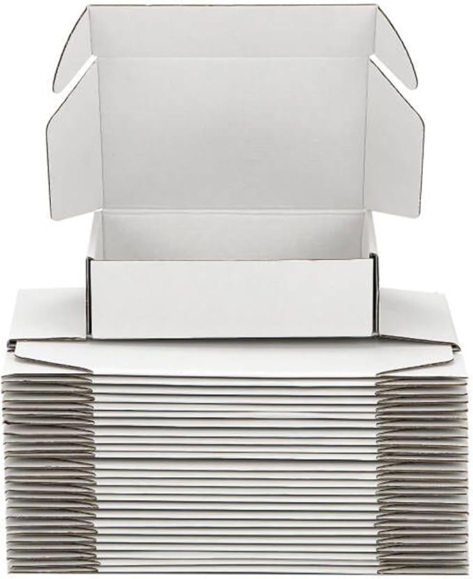 Small Shipping Boxes 10x7x3 Inch (25 Pack) - Sturdy White Corrugated Cardboard Boxes for Small Business, Ecommerce, Mailing & Packaging | Recyclable Gift & Storage Boxes