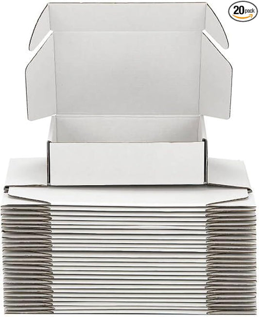 Small Shipping Boxes 10x8x3 Inch (25 Pack) - Sturdy White Corrugated Cardboard Boxes for Small Business, Ecommerce, Mailing & Packaging | Recyclable Gift & Storage Boxes