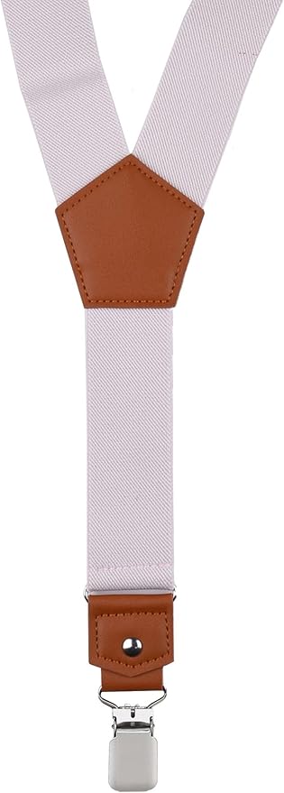 Suspenders for Men Y Back Adjustable Elastic with Strong Clips 47 Inches