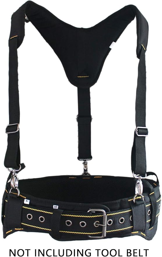 MELOTOUGH Construction Work Belt Padded Suspender Tool Belt Suspenders for Electrican Heavy Duty Big and Tall