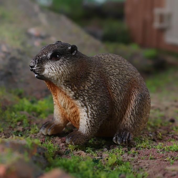 3PCS Groundhog Figurine Groundhog Sculpture Groundhog Model Animal Model Home Decoration Outdoor Garden Statue