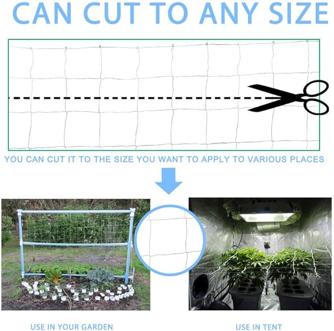 Heavy Duty Green Trellis Netting Roll - 59''x328' Plastic Plant Green Trellis Net for Climbing Plants