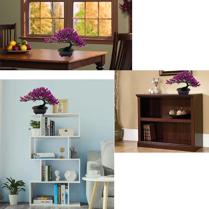 Artificial Plants Greenery Bonsai, Room Decor Fake Bonsai Tree Faux Plants for Home Decor Indoor Bookshelf Office Desk Bathroom Farmhouse Decor, Tall 9.5"