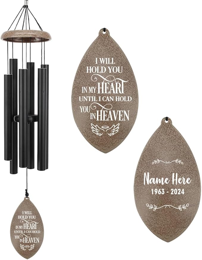 ASTARIN Personalized Name 35" Memorial Wind Chimes for Outside, Metal Sympathy Gifts for Loss of Mother Father Loved One, Bereavement Wind Chime in Memory Gift