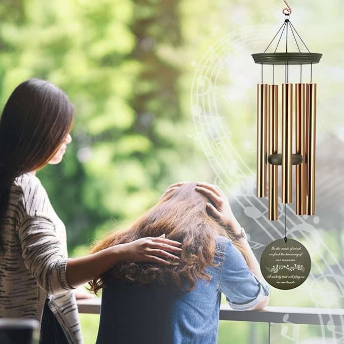 Personalized Memorial Wind Chimes, 36inch Sympathy Gifts Wind Chime, Butterfly Mourn Wind Chimes, Deep Tone Custom Gifts for Loss of Loved Dad/Mom for Funeral (Produced in USA)