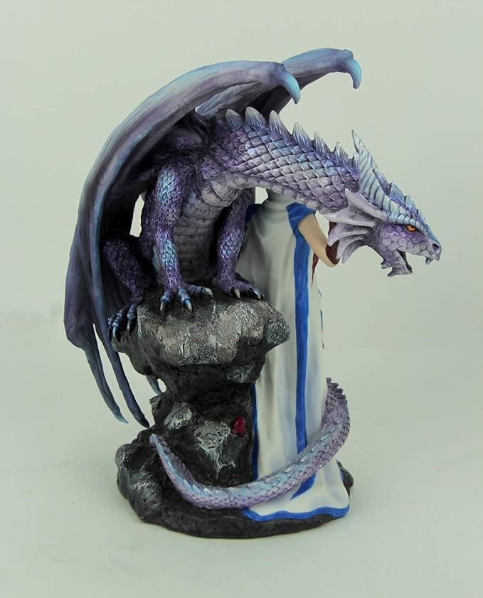 Veronese Design Dragon's Mage by Anne Stoke Sorceress and Dragon Statue
