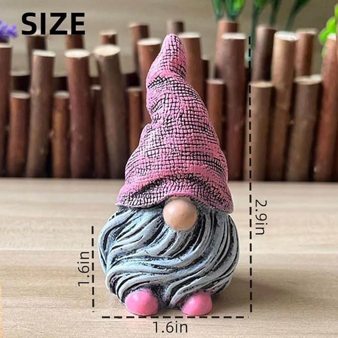 Mini Gnomes Figurines 5pcs,Gnomes Decorations for Home,Fairy Garden Accessories,Mini Garden Dwarfs for Plant pots,Resin Little Dwarfs for Fairy Yard