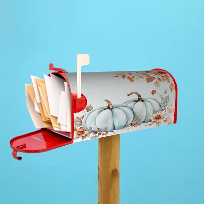 DADABULIU Mailbox Covers Pumpkin Fall Leaf Thanksgiving Magnetic Letter Post Box Cover Standard Size 25.5 x 21 Inch Garden Yard Home Decorative