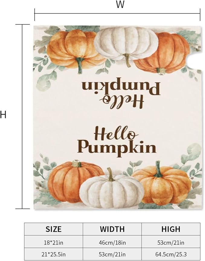 Festive Magnetic Mailbox Cover Pumpkin Thanksgiving Fall Outdoor Mailbox Protector Holiday Seasonal Decorative Garden Yard Home Standard Size 21 x 18 Inch
