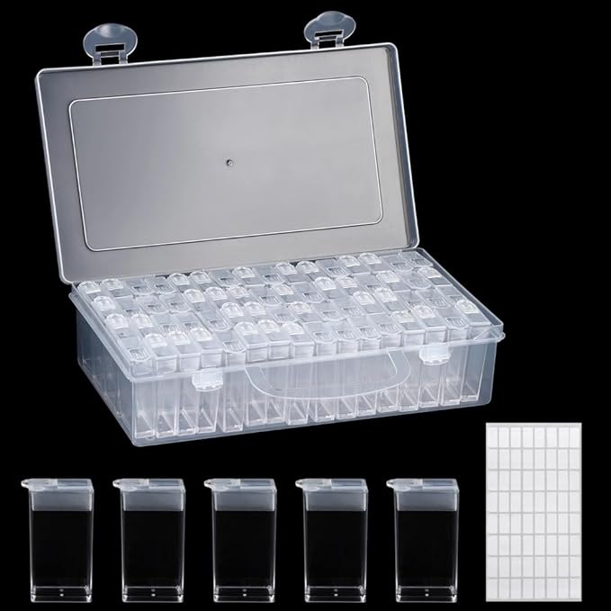 64-Box Seed Container With Transparent Case, Seed Storage With Label Stickers, Handy Organizer For Flower And Plant Seeds