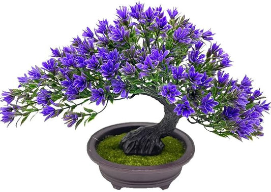 Artificial Bonsai Tree Juniper Faux Plants Indoor Small Fake Plants Decor with Black Pots for Home Table Office Desk Bathroom Shelf Bedroom Living Room Farmhouse Decorations