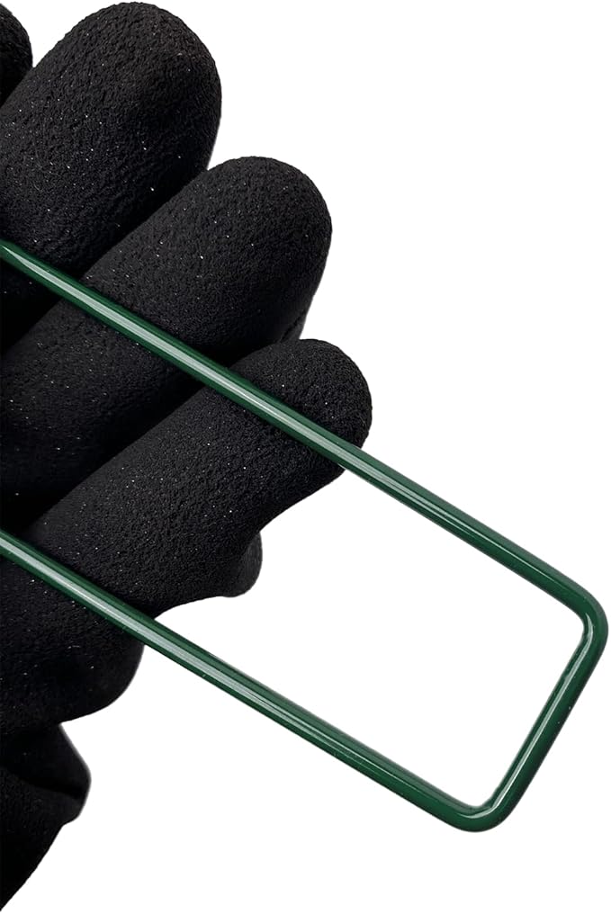 150Pcs Metal Garden Landscape Stakes 6 Inch Landscape Staples,Green Baked Enamel U Stakes for Ground for Weed Barrier,Outdoor Decoration,Tarps,Irrigation Pipes Fixed