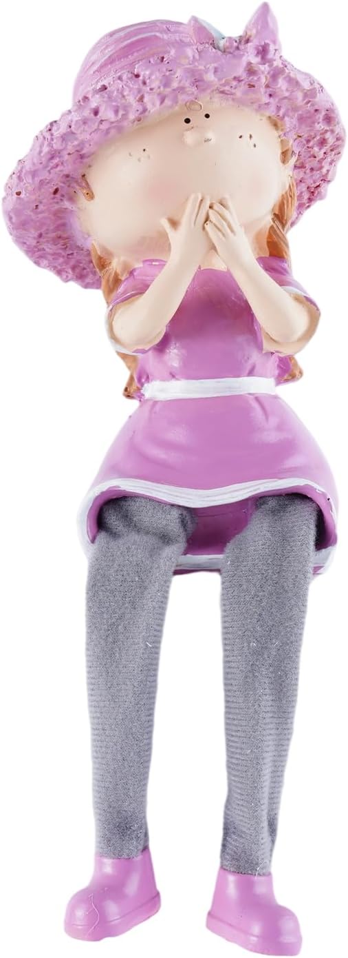 Lavender Outdoor Garden Resin Couple Statues (Boy & Girl with Cloth Legs), Suitable for Patio, Garden & Courtyard Decor, Indoor Love-Themed Ornament, Ideal Gift for Parents & Friends