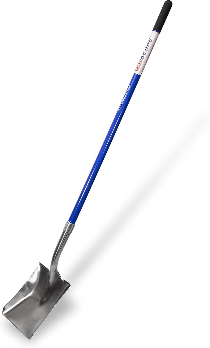 Marshalltown Square Point Stainless Steel Shovel Long Fiberglass Hndl