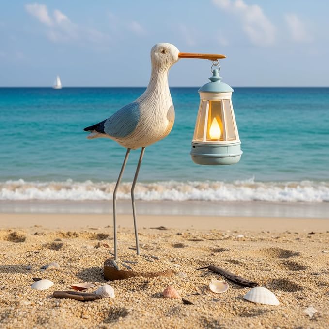 Solar Seagull Statue for Garden and Home Decor,Funny Garden Decor Beach,Pool,Patio,Lawn,Yard,Porch,Perfect Garden Gift