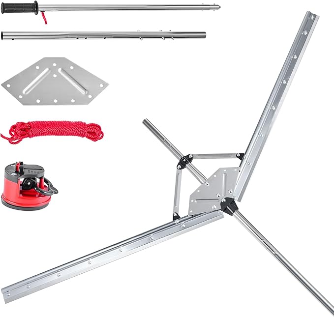 VEVOR Lake Weed Cutter, Pond Aquatic Plant Cutting Tool with 62 in Max. Cut Width, Sharp and Heavy-Duty Steel Blades, Pond Rake with 30 ft Throw Rope, for Cattail, Phragmites, Lilly Pads & Chara