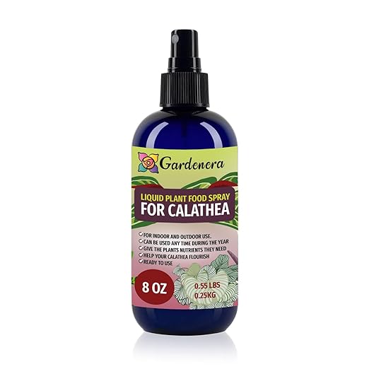 Gardenera Professional CALATHEA Superfood Spray Mist for Home Gardening | Micro-Fungi Enriched Fertilizer Mist for Healthy Leaves & Growth | 18 Essential Vitamins & Minerals for CALATHEA - 8oz