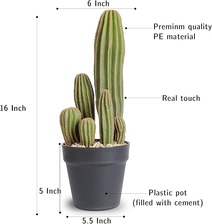 Artificial Cactus Fake Cactus 16 Inch Faux Cacti Plants for Home Garden Office Store Decoration