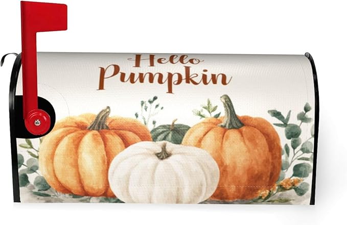 Mailbox Covers Pumpkin Watercolor Fall Thanksgiving Pumpkin Watercolor Fall Thanksgiving Magnetic Letter Post Box Cover Standard Size 21 x 18 Inch Garden Yard Home Decorative