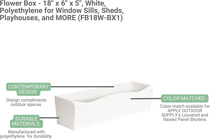 18" Flower Box – Weather-Resistant for Sheds and Playhouses