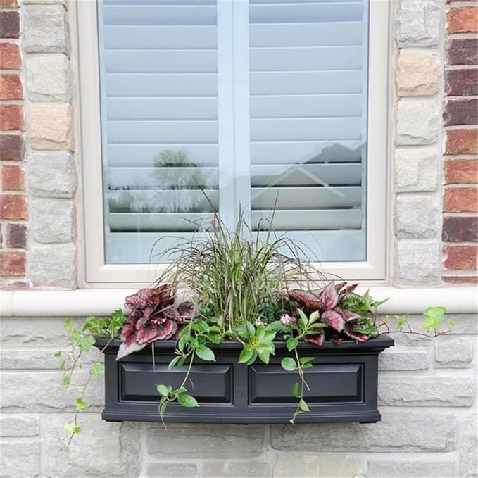 Pemberly Row 3ft Weatherproof Traditional Plastic Window Box in Black