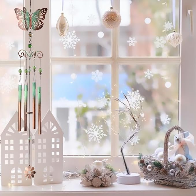 Butterfly Gifts for Women/Men, Butterfly Wind Chimes for Garden/Yard Decor,Birthday for Grandma/Mom，31in