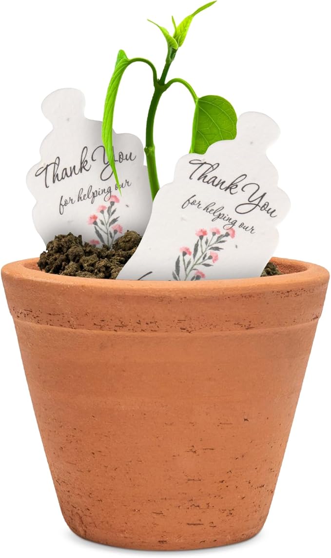 Baby Bottle Shaped Seed Paper – 15Pcs Pink Baby Shower Favors for Guests with Wildflower Seeds, Writable & Plantable, Gender Reveal, Birthday Gifts for Guest