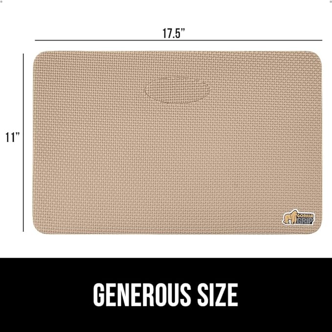 GORILLA GRIP Extra Thick Patent Pending Soft Foam Kneeling Pad, Supportive Large Cushion Knee Pads for Gardening, Baby Bath Time, Dirt and Water Resistant, Workout and Garden Supplies, 17.5x11, Beige
