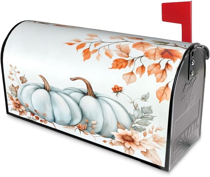 DADABULIU Mailbox Covers Pumpkin Fall Leaf Thanksgiving Magnetic Letter Post Box Cover Standard Size 25.5 x 21 Inch Garden Yard Home Decorative