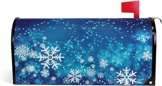ALAZA Christmas Snowflakes Winter Magnetic Mailbox Cover Oversized for Garden Yard Outdoor Decorations-25.5" x20.8