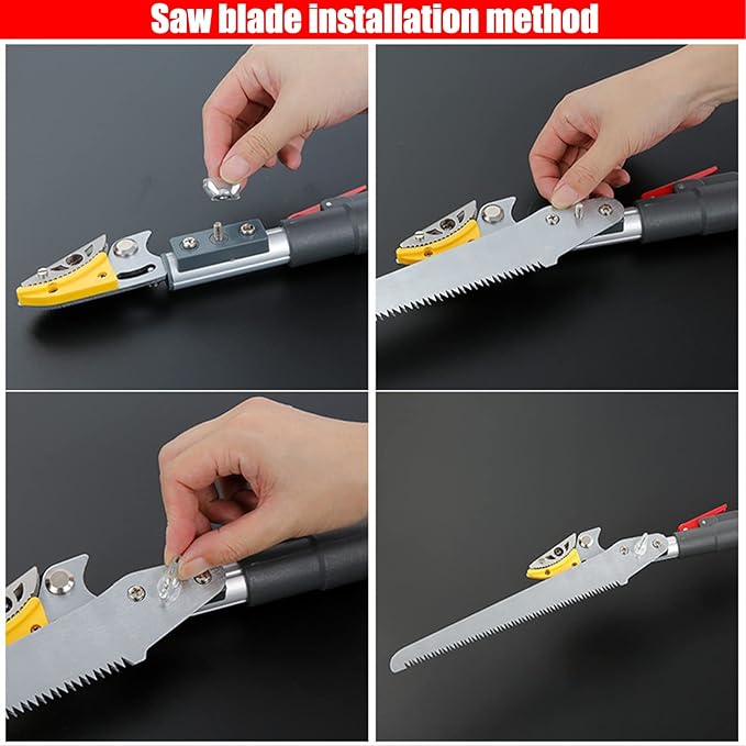 xixi-home Cut and Hold Pruners 4.2-7.2 Ft Long Reach Pole Saw Pruning Shears and Hold Bypass Pruner Extendable Tree Trimmer with Dedicated Serrations Telescoping Fruit Picker