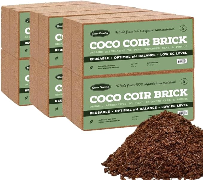 12 Pack Premium Coco Coir Brick for Plants- 100% Organic Compressed Raw Material Coconut Coir Bricks Starting Mix, Coco Coir Fiber Coconut Husk for Planting, Gardening, Potting